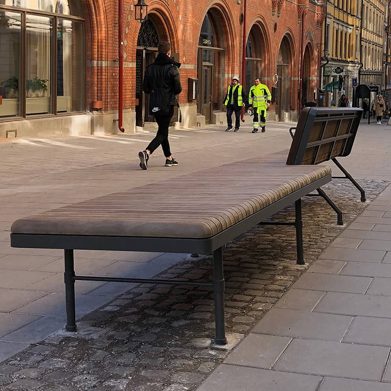 KLARA BN Bench w. back support & arm rest