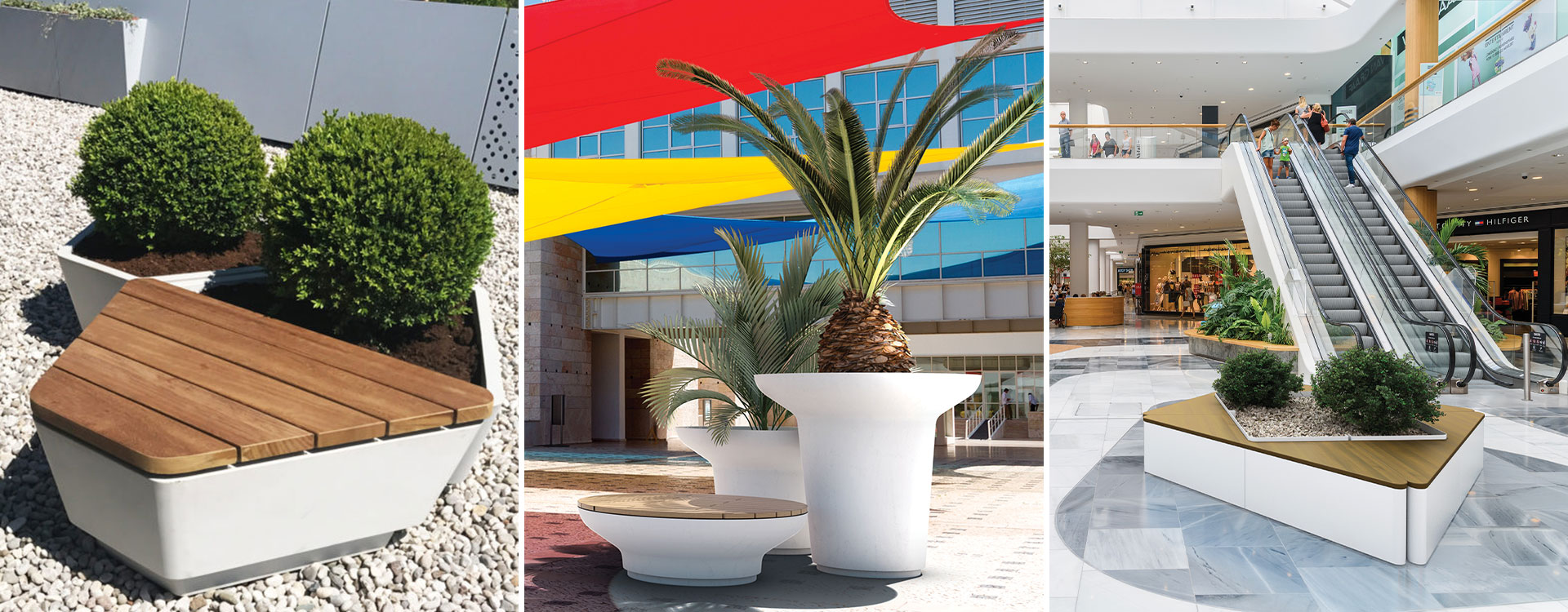 Create Unified landscapes with our 2 in 1 Planter/Seating Range